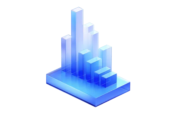 Futuristic 3D blue glass