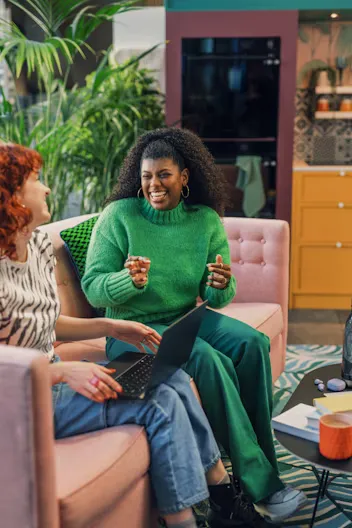 Two women talking